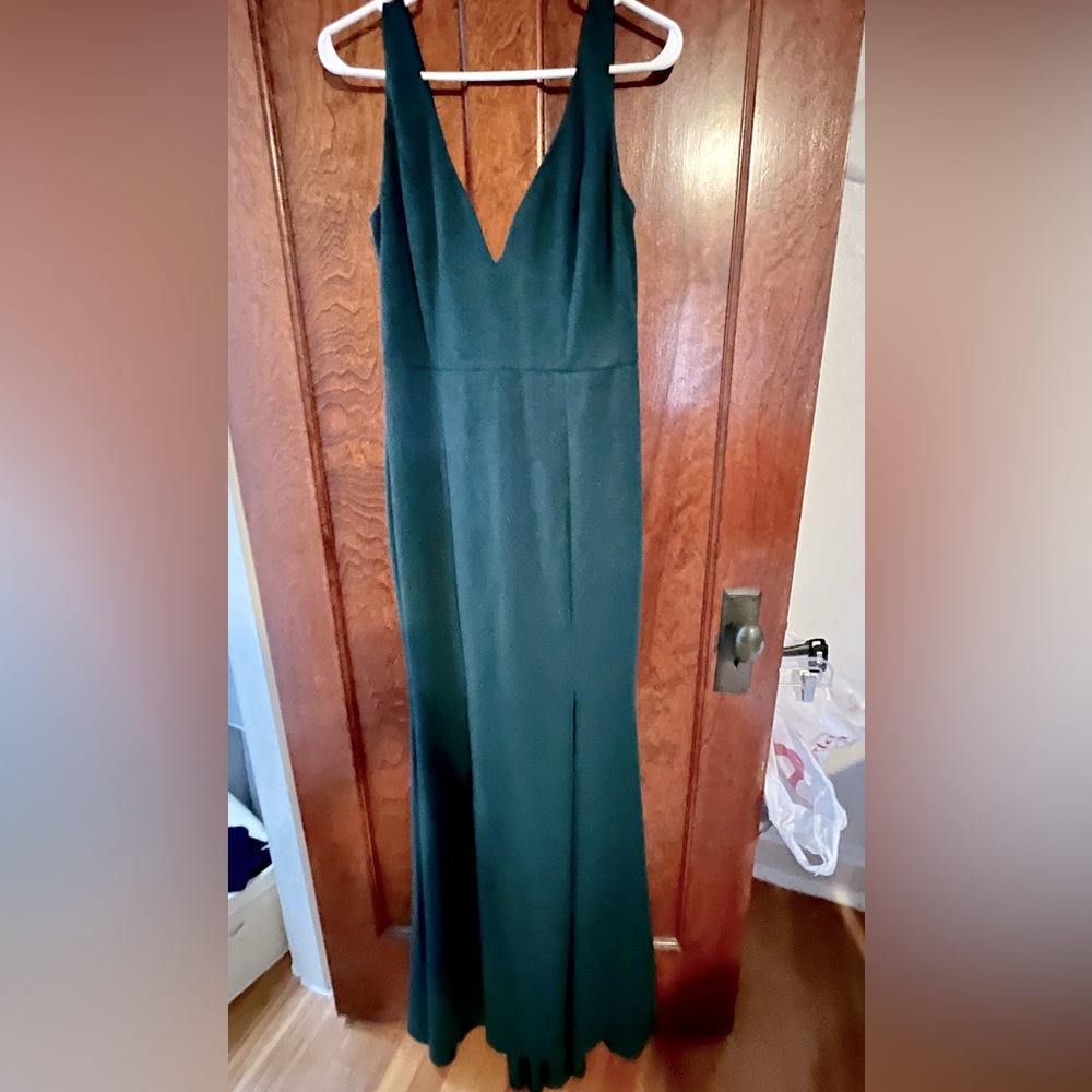 Green formal evening gown